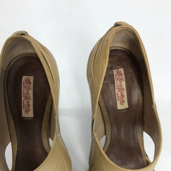 Allsaints tan leather high heels  open toe size 37 - Picture 11 of 15